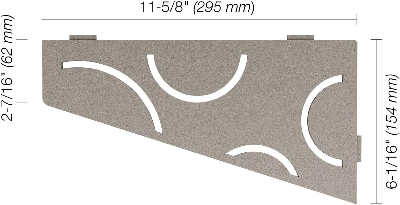 Schluter Systems Shelf Quadrilateral Corner Curve Stone Grey-SES3D6TSSG