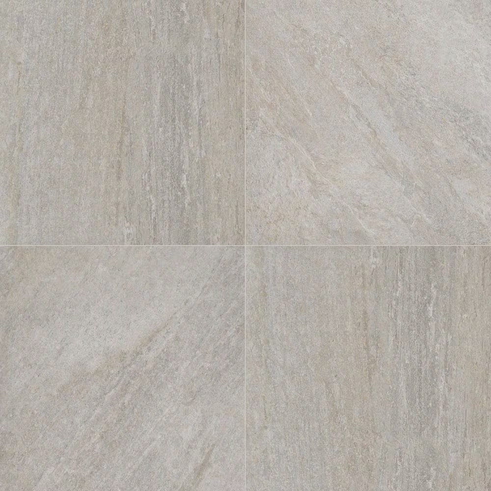 Quartz Silver 24 In. X 24 In. X 0.79 In. White Stone Look Matte Porcelain Paver