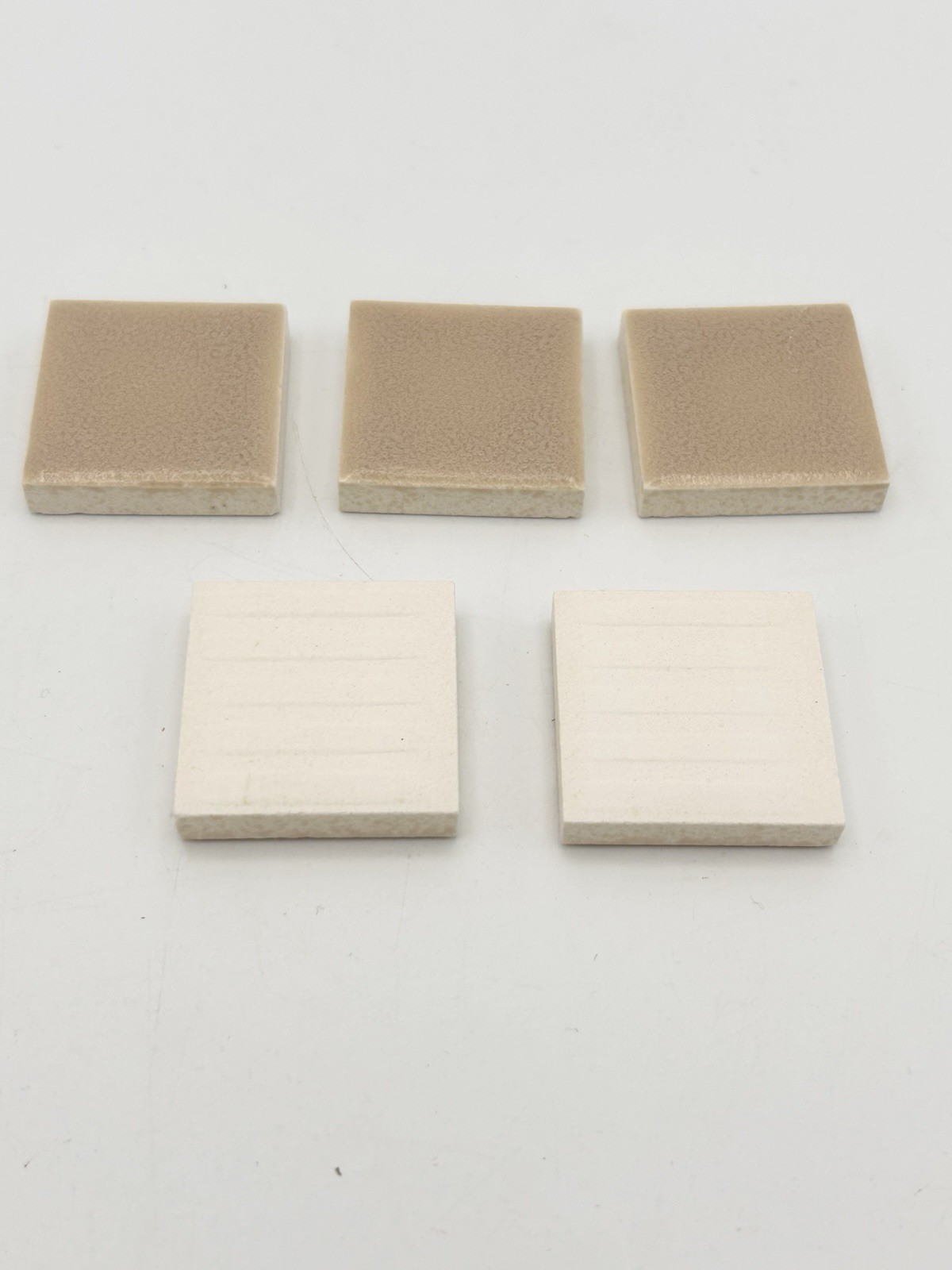 10 Pc Beige Tan Square 1 3/8” Ceramic Tile Crystalline American Olean Mosaic MCM