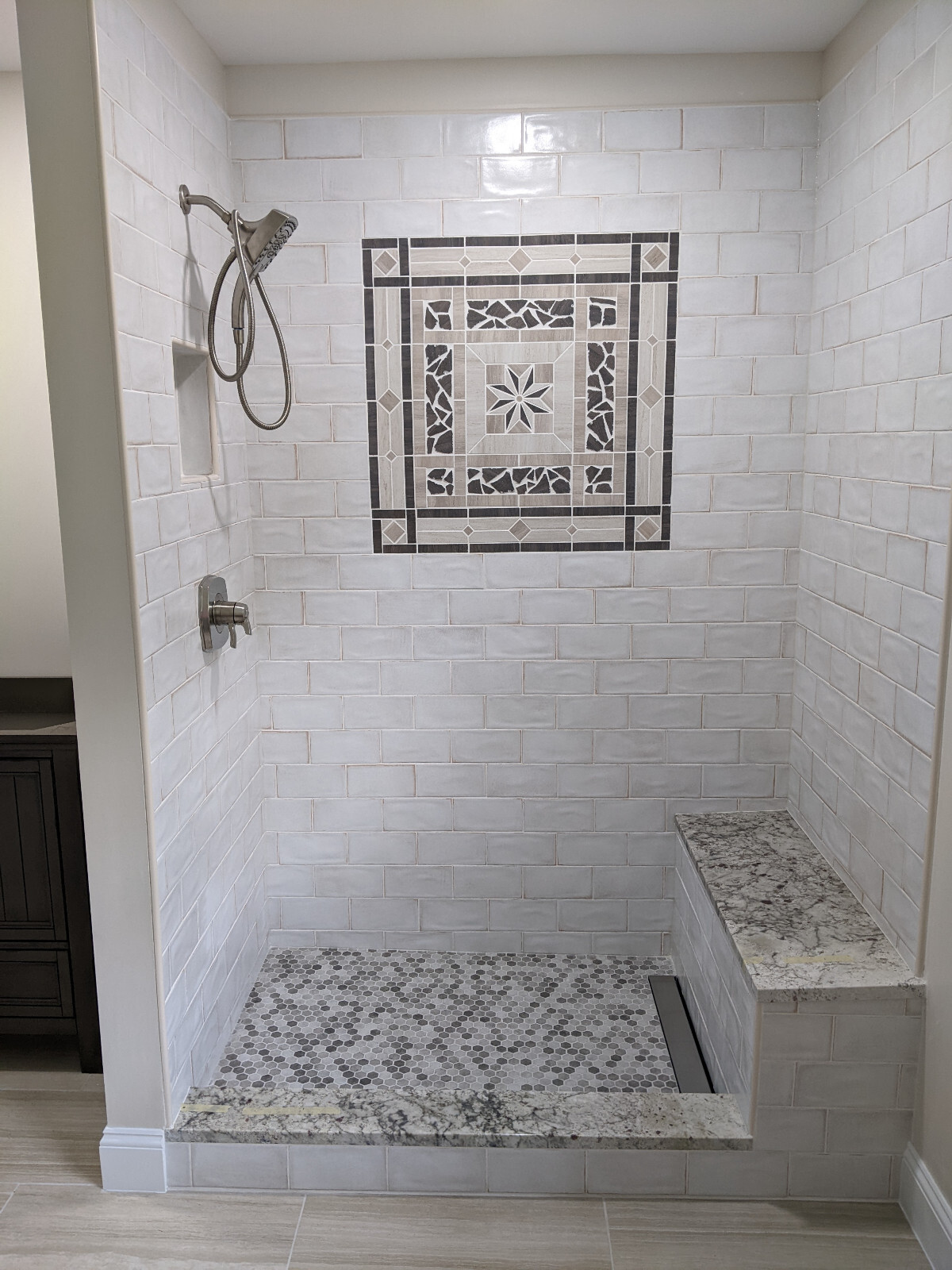 Custom made tile medallion & listello accents. Information Listing. Ebay store.