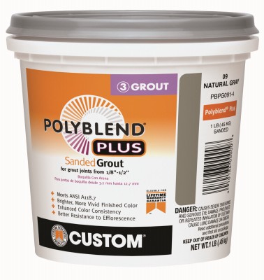 4 Pack – PolyBlend Plus Sanded Grout, Gray, 1 Lb. – PBPG091-4