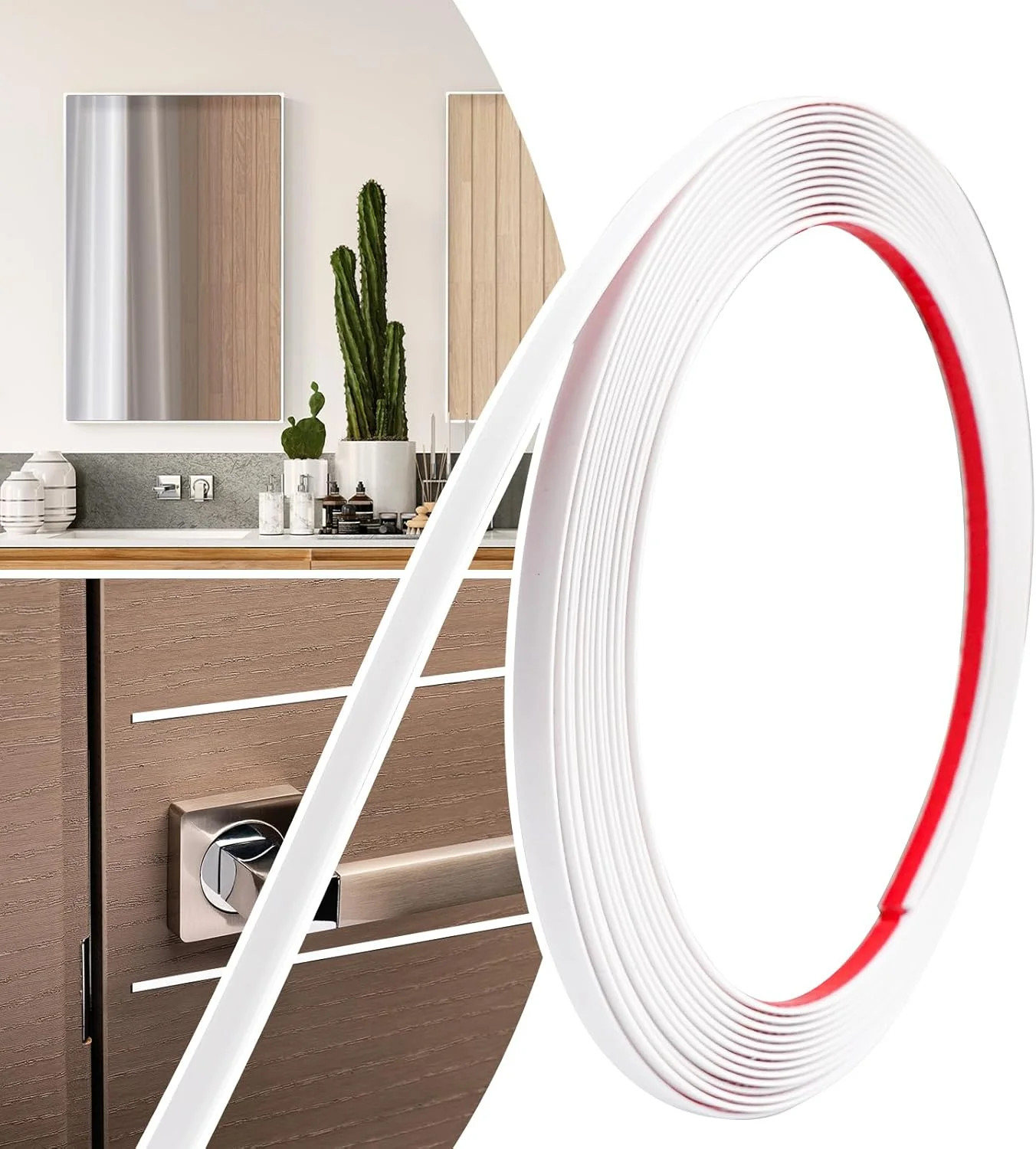 0.25in × 20Ft Peel and Stick Wall Molding Trim – Flexible Self Adhesive Molding