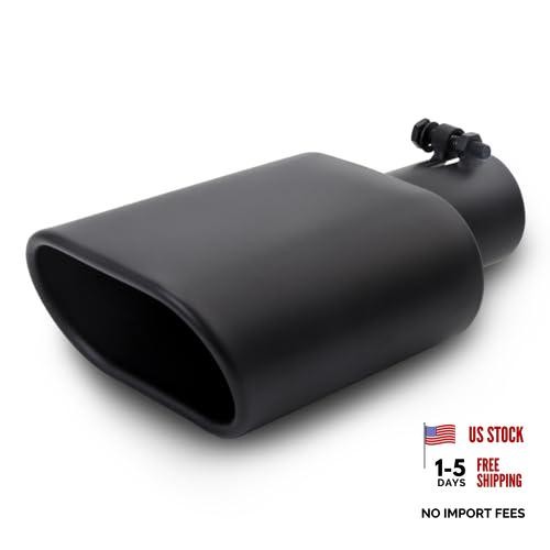 Square Exhaust Tip 2.25″ Inlet, Black Coating Rectangle 2.25inch Black Coated