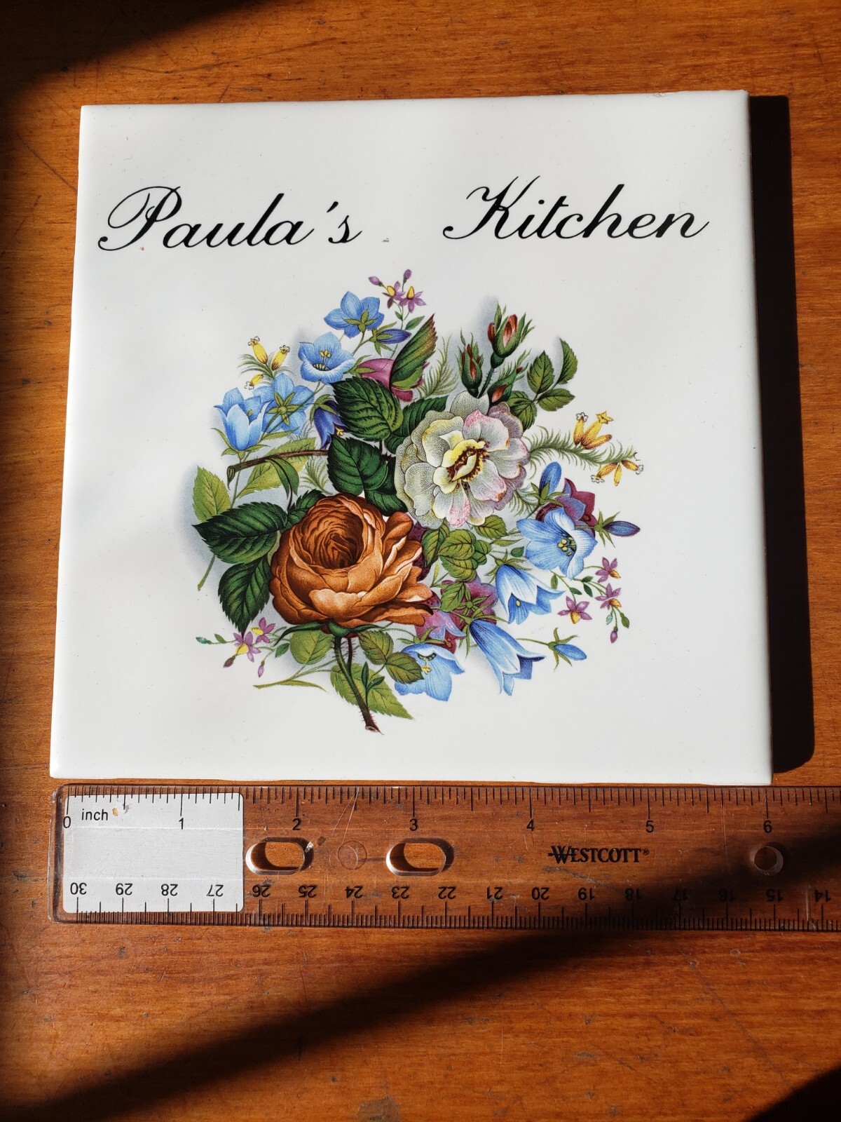 New Paula’s Kitchen 6″ x 6″ Ceramic Coaster/Decorative Accent Tile w/a cork back