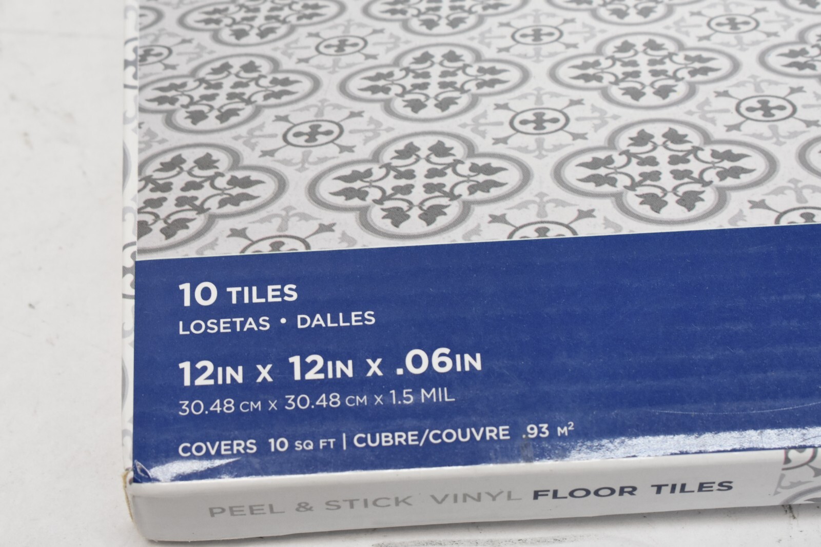 Floor Pops Peel & Stick Floor Tiles FP2953 Remy Gray 12″ x 12″ x .06″ 10 Pack