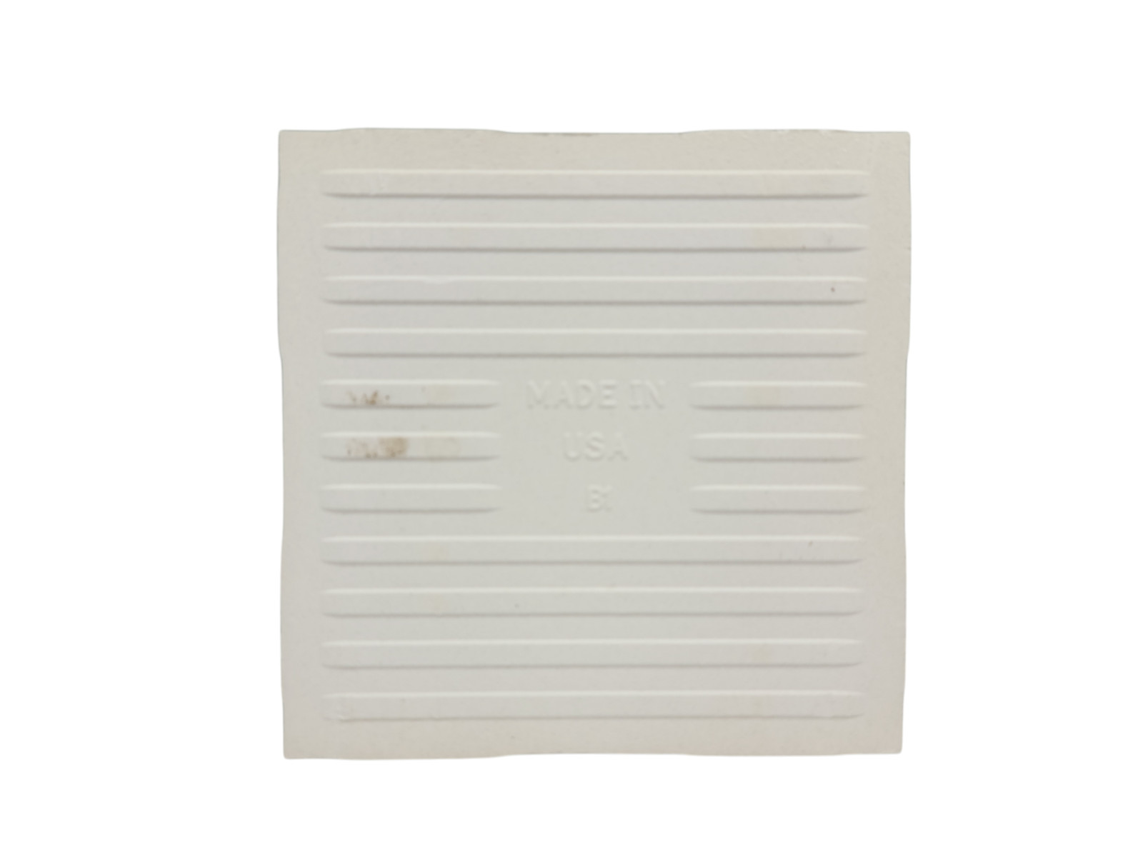 Vintage White Ceramic Tile 4.25 in Subway Square Rippled Matte Potters Touch