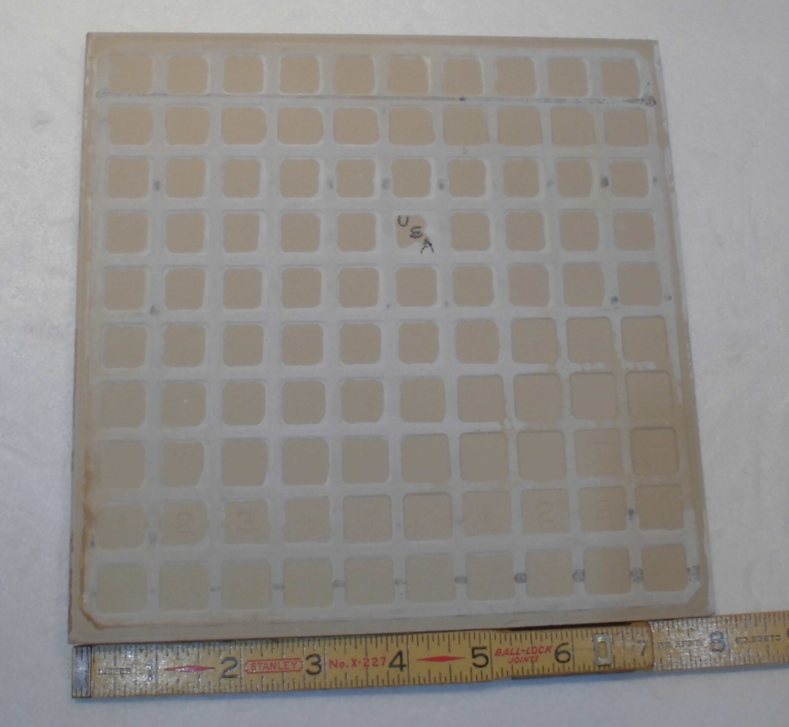 1 pc. Light Gray Ceramic Floor Tile: 8″ X 8″ Smooth, Made USA by K.P.T. NEW