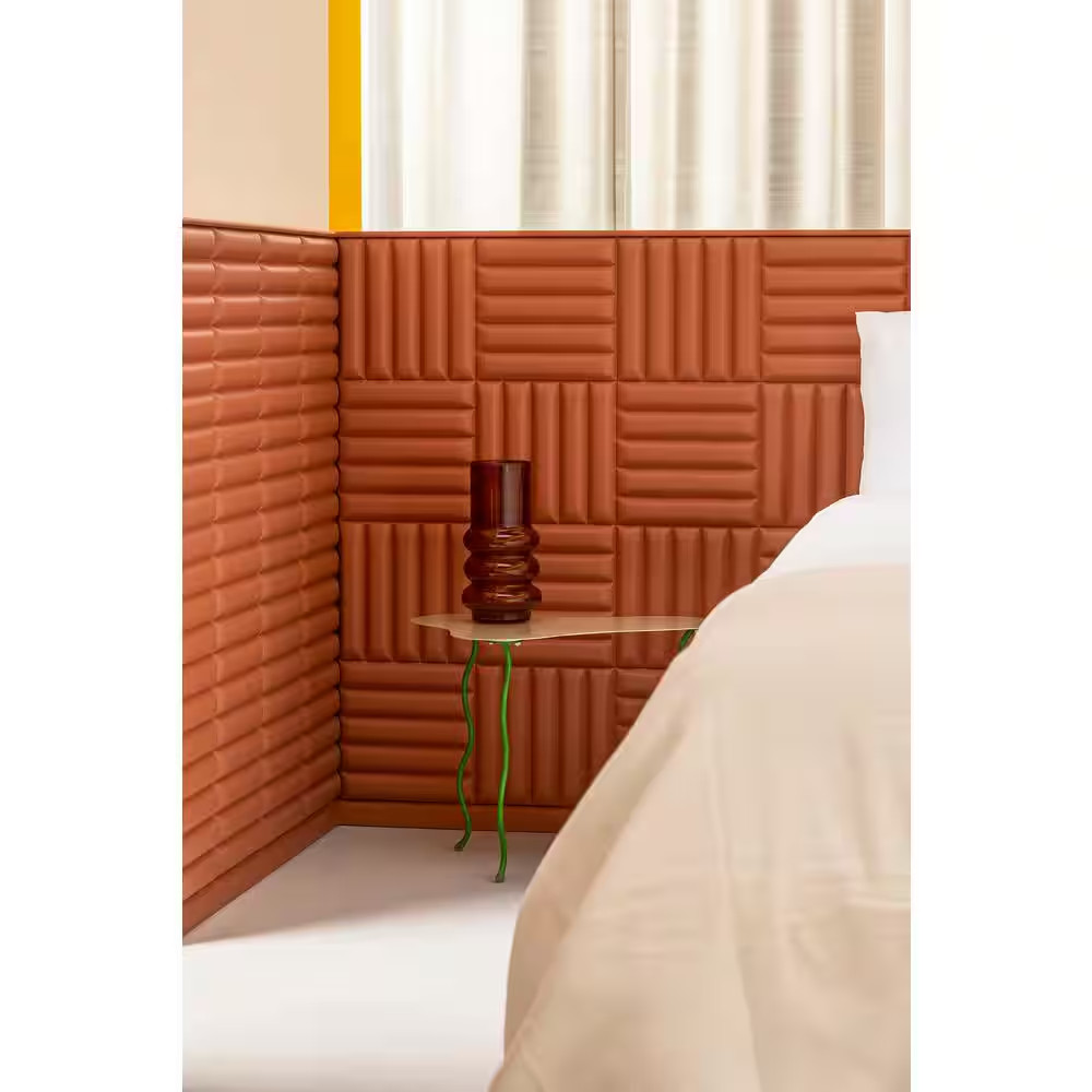 Quilt 7/8 In. T X 7/8 Ft. X 7 Ft. White Primed Polyurethane Square Edge 3D Decor