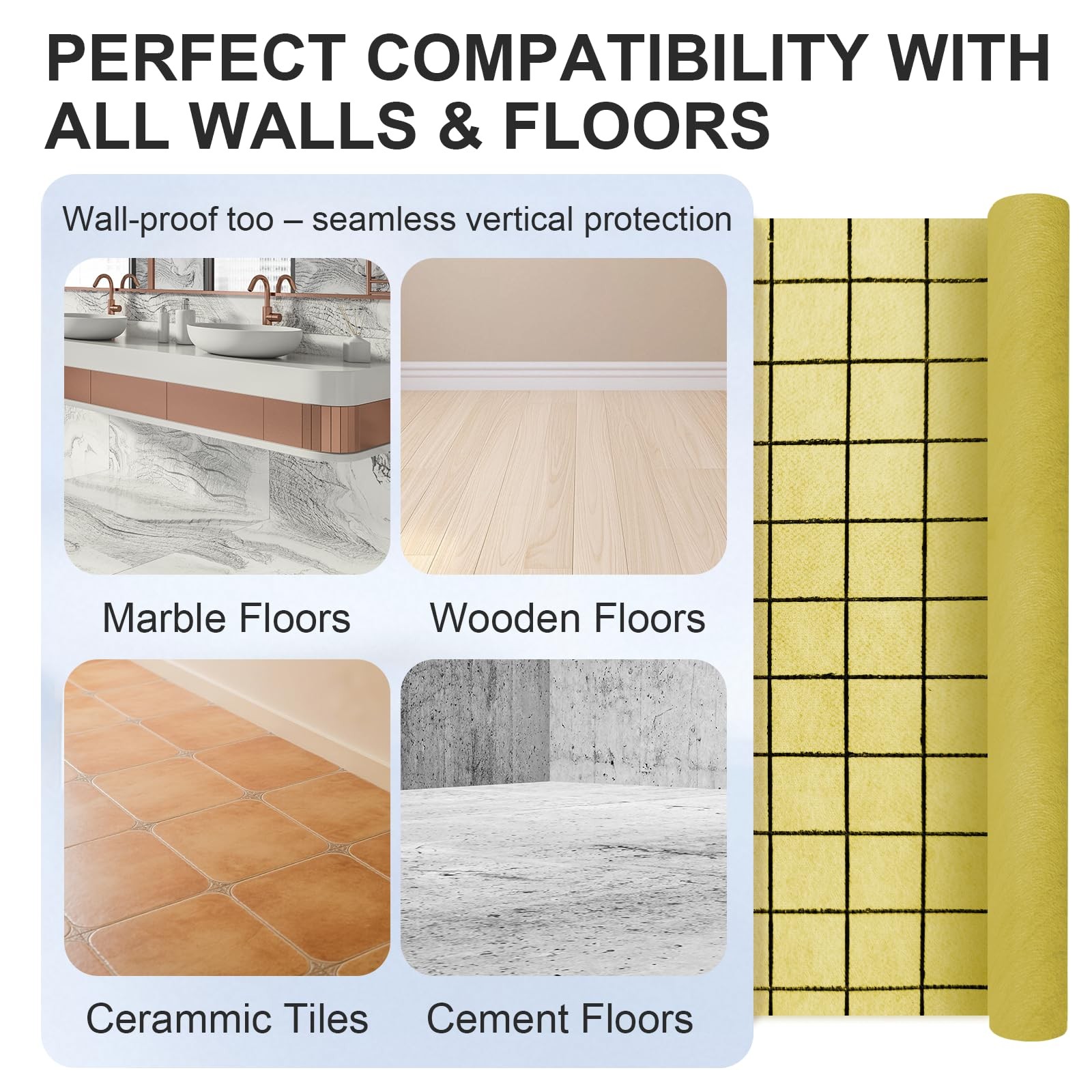 MAXKSOKO 108 Sq Ft Waterproofing Membrane Roll 108 Sq. Ft.(32.8ft x 3.3ft)