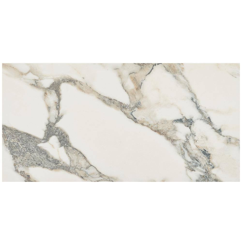 Saroshi Calacatta Rustico 11.81 In. X 23.62 In. Matte Marble Look Porcelain Floo