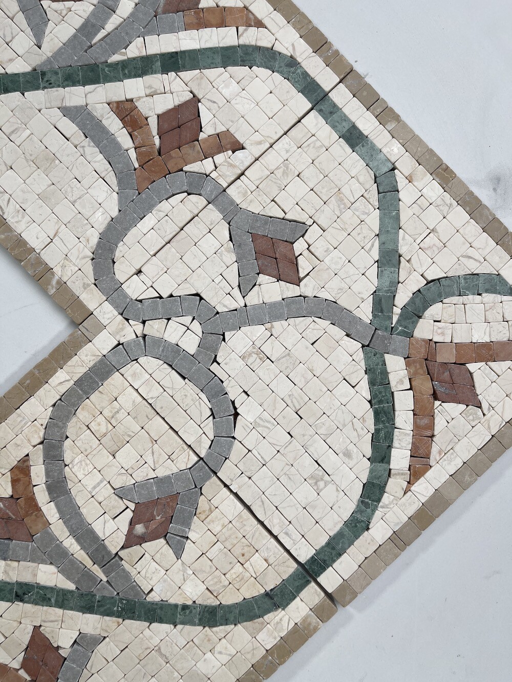 B4211T Marble Mosaic Border Listello Accent Tile Carina 7.5×13.5 Tumbled