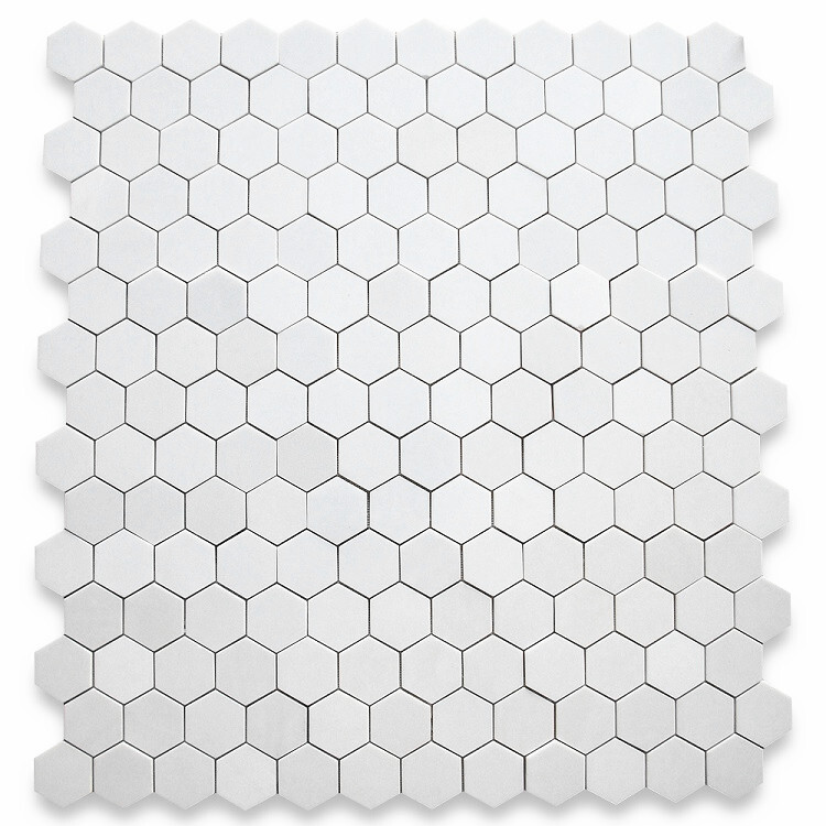 T33XP Thassos White Marble Hexagon Mosaic Tile 3 inch Polished