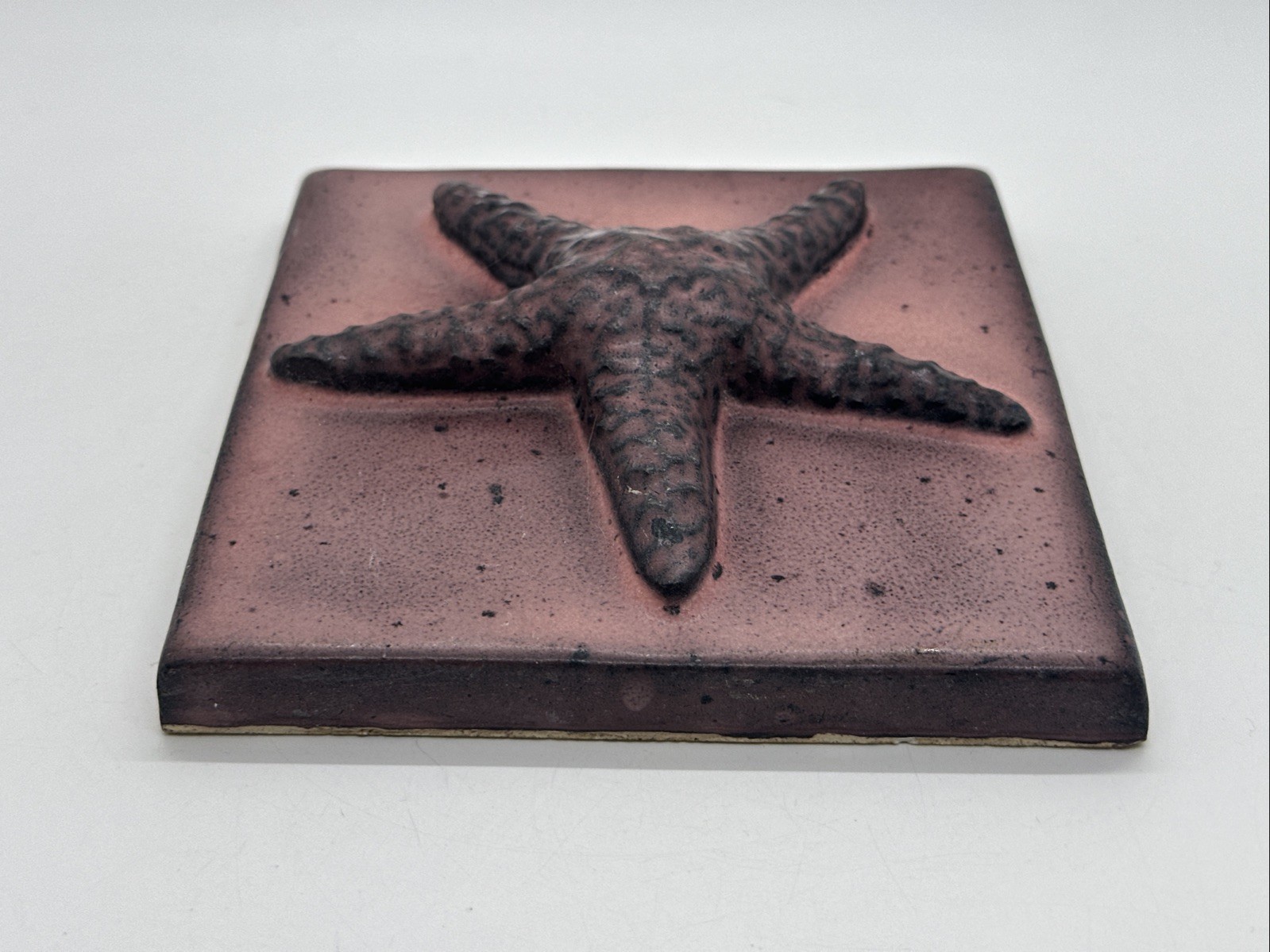5×5 3D Starfish Ceramic Wall Tile Pink Hue Douglas Roberts Coastal Ocean