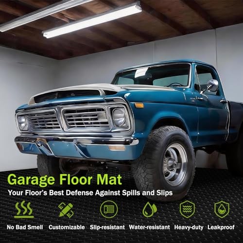 Garage Floor Mat, 2.8mm Thickened Flooring Roll for Under Car 8×20 FT Black