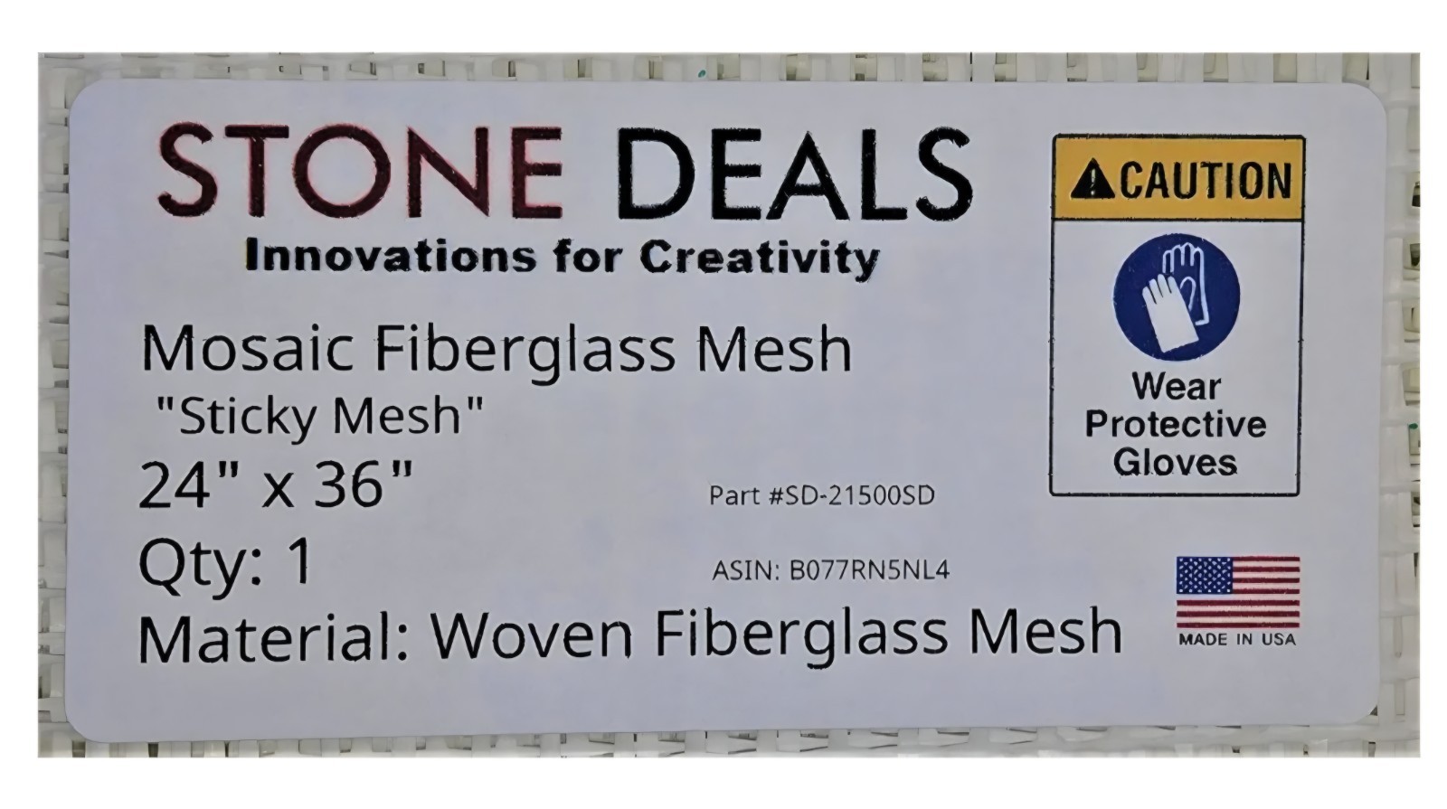 Mosaic STICKY Mesh for Back Mounted Tile 24″x36″, 4.0 Oz, *Manufacturer Direct!*