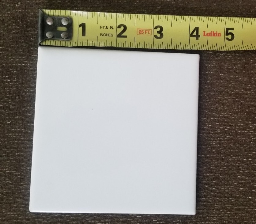 Vintage 4 1/4: US Ceramic USA Glossy Bright Snow White Tile