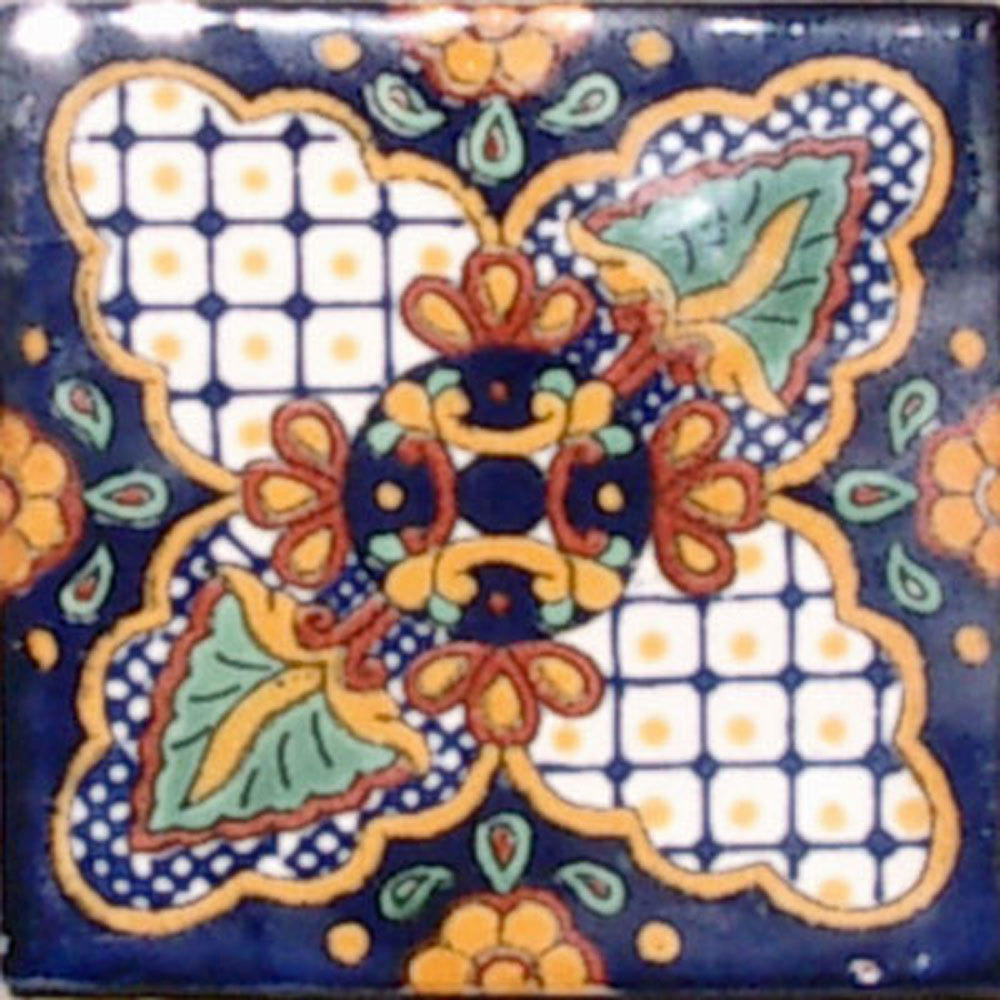 9 MEXICAN TILES WALL OR FLOOR USE TALAVERA MEXICO CERAMIC HANDMADE POTTERY C#087
