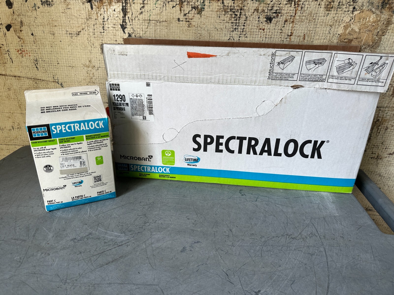 Laticrete Spectralock Grout Part C Powder Full Unit 9 lb Stain Res. Light Pewter