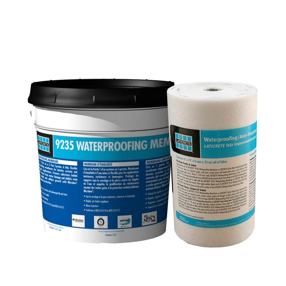 Laticrete 9235 Liquid Waterproofing Kit with 6×75′ Anti-Fracture Fabric Membrane