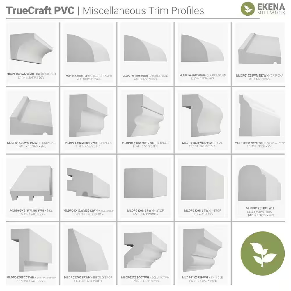 6702 11/16 In. X 3-1/2 In. X 8 Ft. PVC Composite White Casing Molding