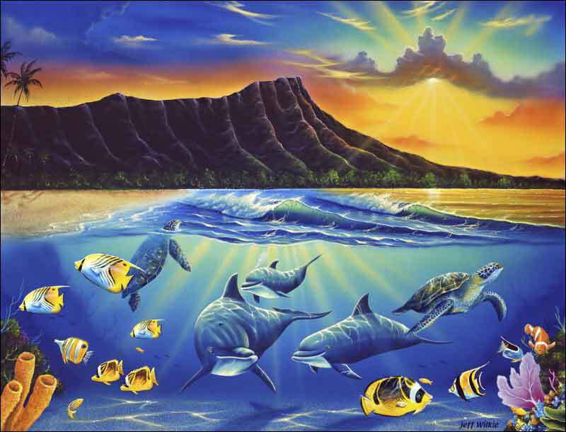 Dolphin Accent & Decor Tile Jeff Wilkie Undersea Art POV-JWA009AT