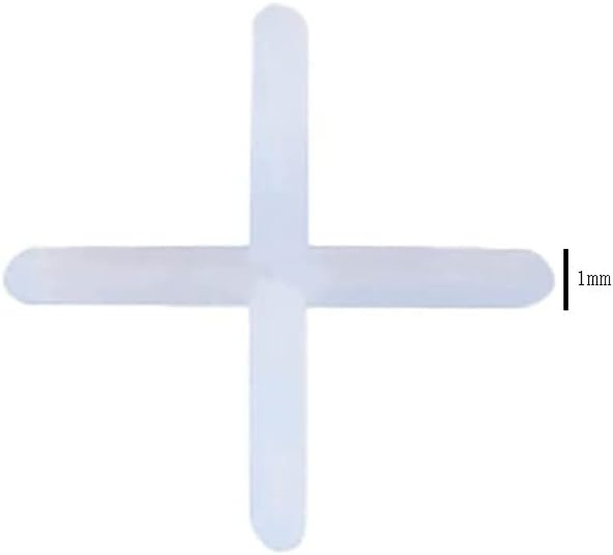500 Pieces White Plastic Tile Spacers, 1Mm, Modern Style, Square Edge, Glue down