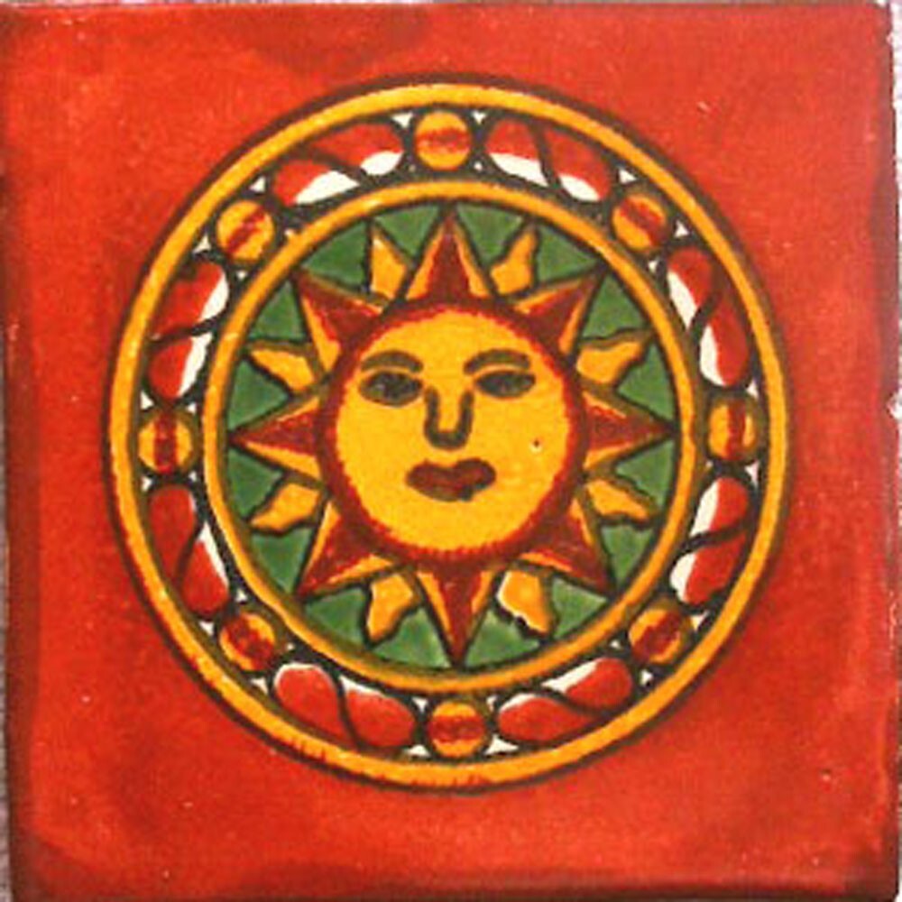C#058) MEXICAN TILES CERAMIC HAND MADE SPANISH INFLUENCE TALAVERA MOSAIC ART