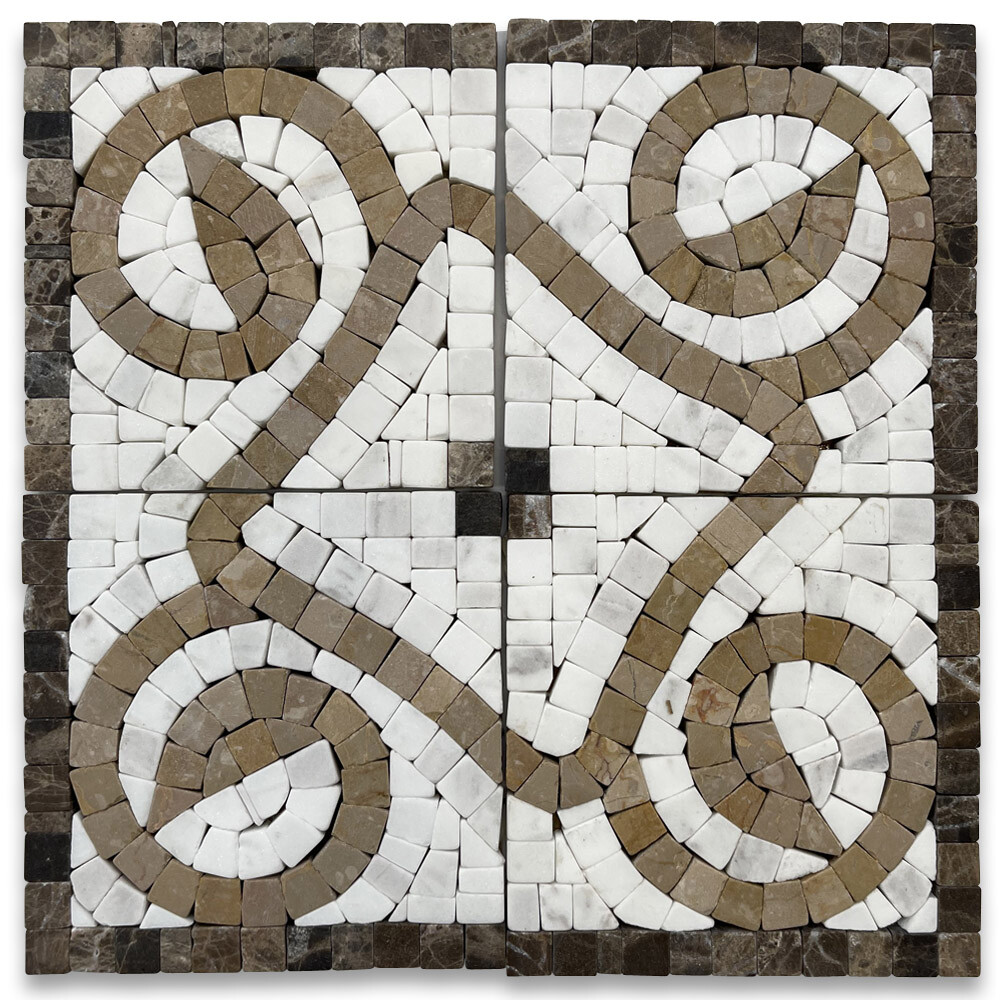 B0023CT Marble Mosaic Border Decorative Accent Tile Garden Gold 4×4 Tumbled