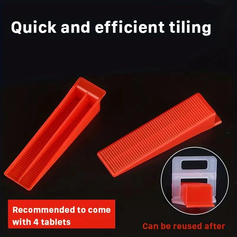 Tile Leveling System with Tile Plier, Tile Spacers Clips and Reusable Wedges