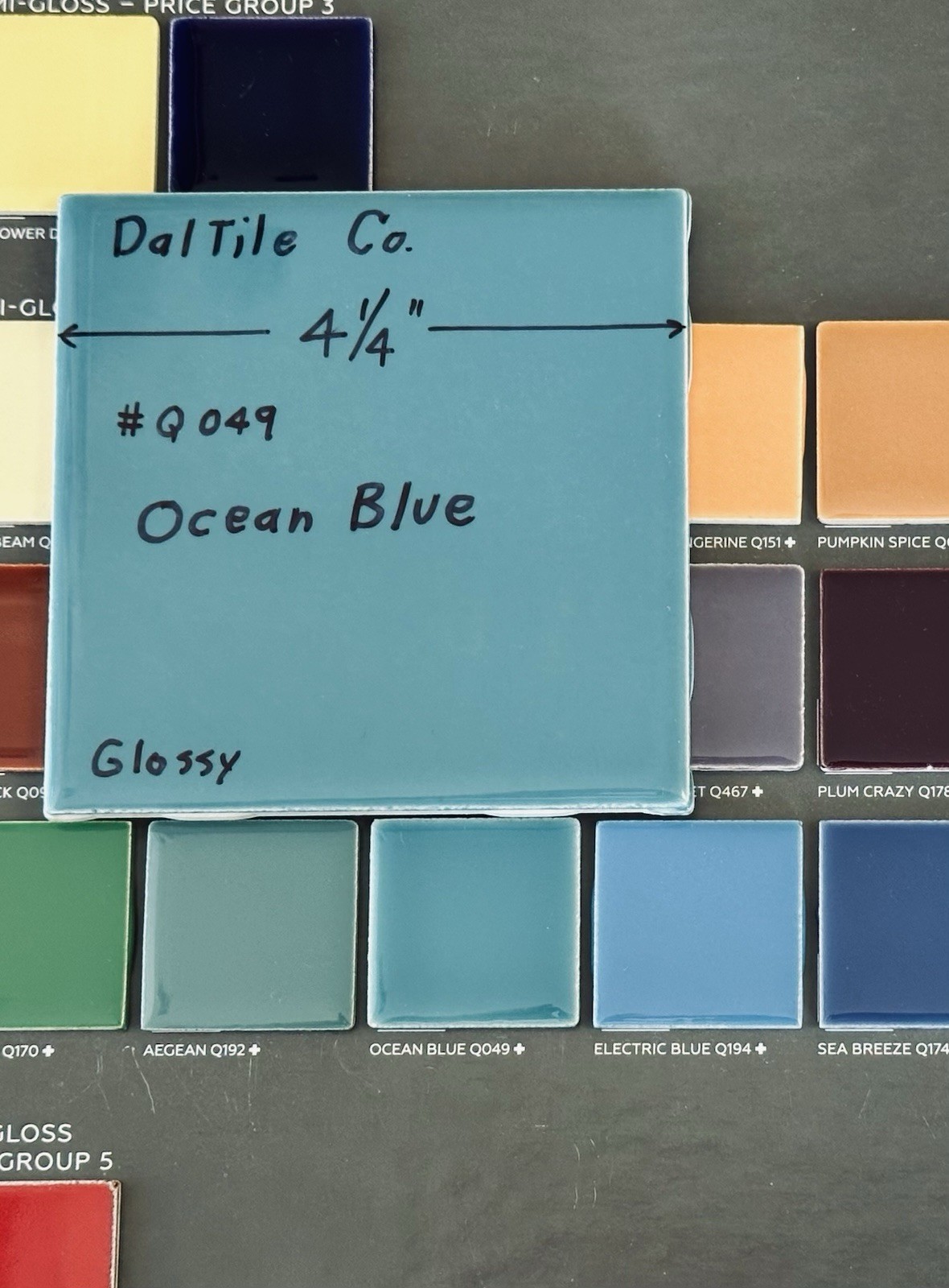 1 pc. Ocean Blue: Brilliant Gloss Ceramic Tile by Daltile…4-1/4″ Best Quality