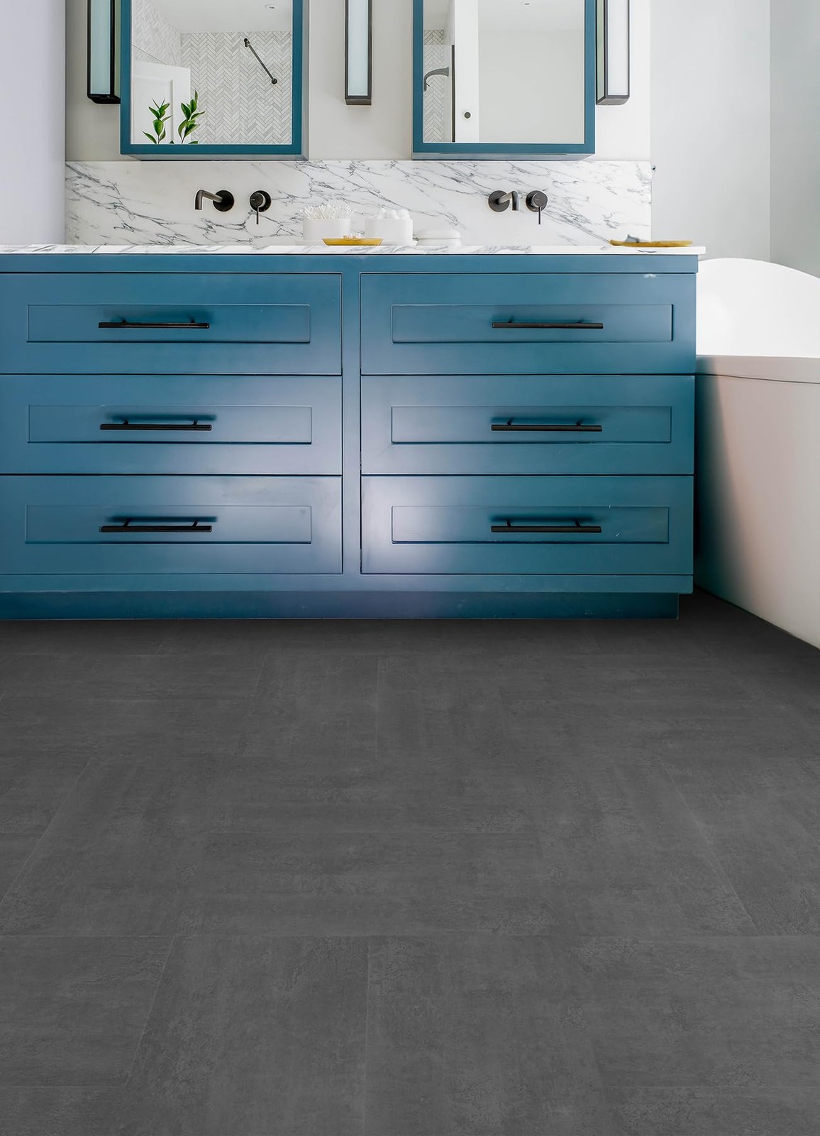 FloorPops Quarry Dark Grey Peel and Stick Floor Tiles, FP6162