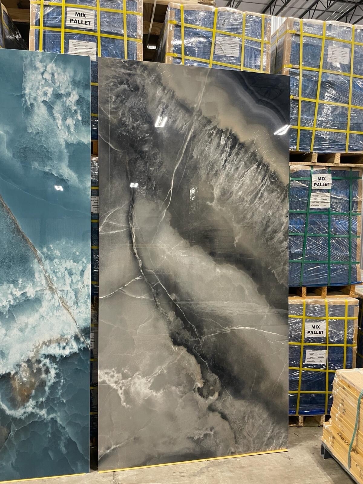 48 x 96 inches Porcelain Tile, 6 mm thickness, One Slab Covers 32 sq/ft, $300