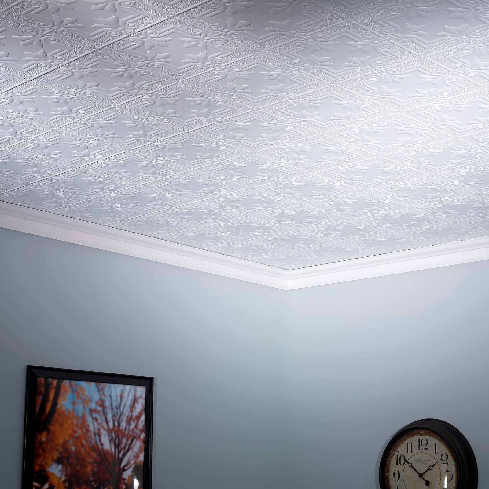 Fasade – 2ft x 4ft Regalia Glue Up Ceiling Tile/Panel (5 Pack)