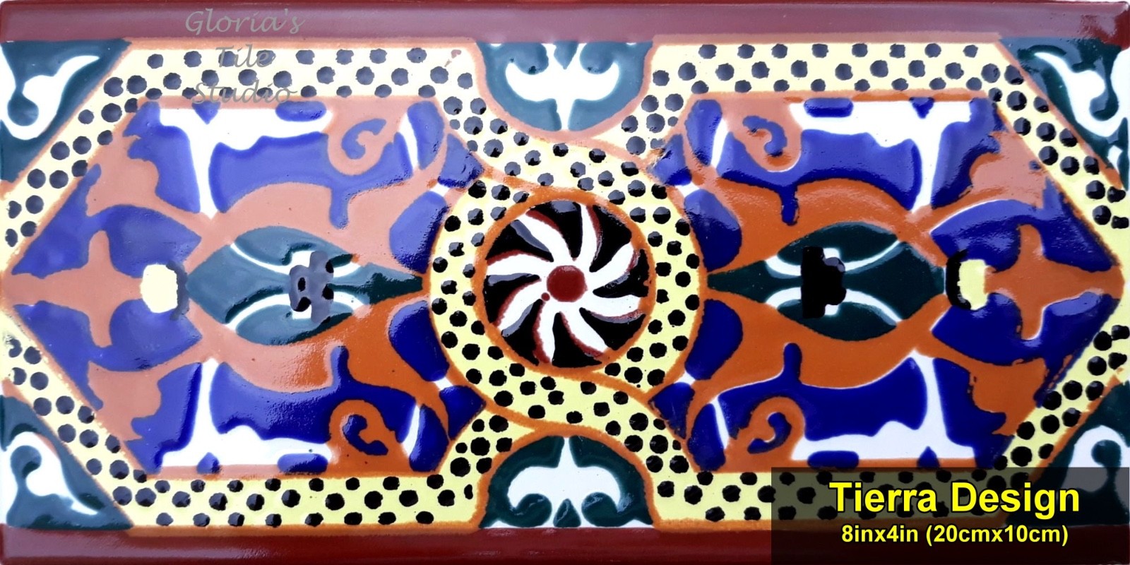 Decorative Border Tiles, High End Design, Hand Painted, One of a Kind (8inx4in)