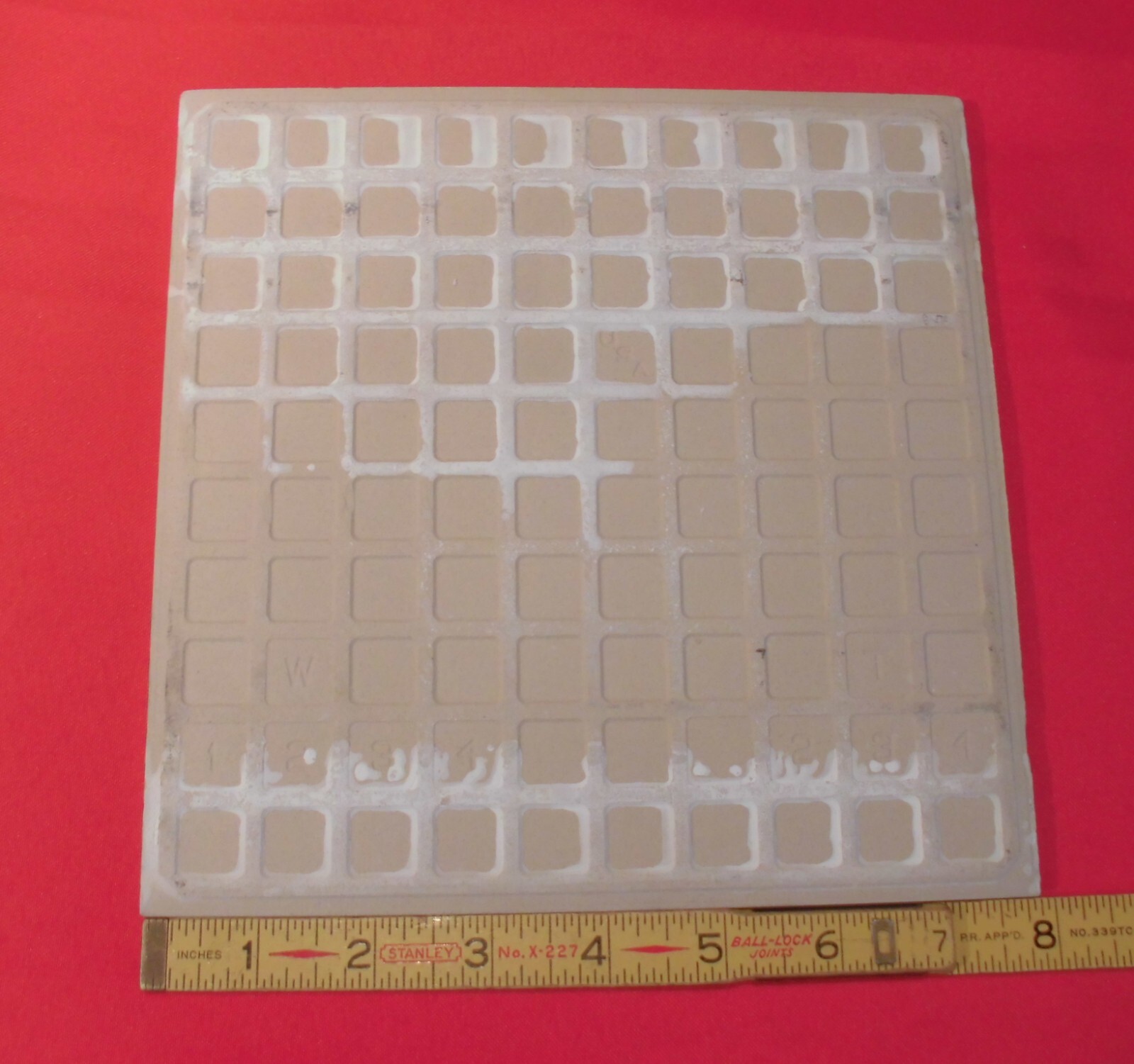 1 pc. Speckled Light Gray: 8″ Ceramic Floor Tile, American Olean, hint of blue