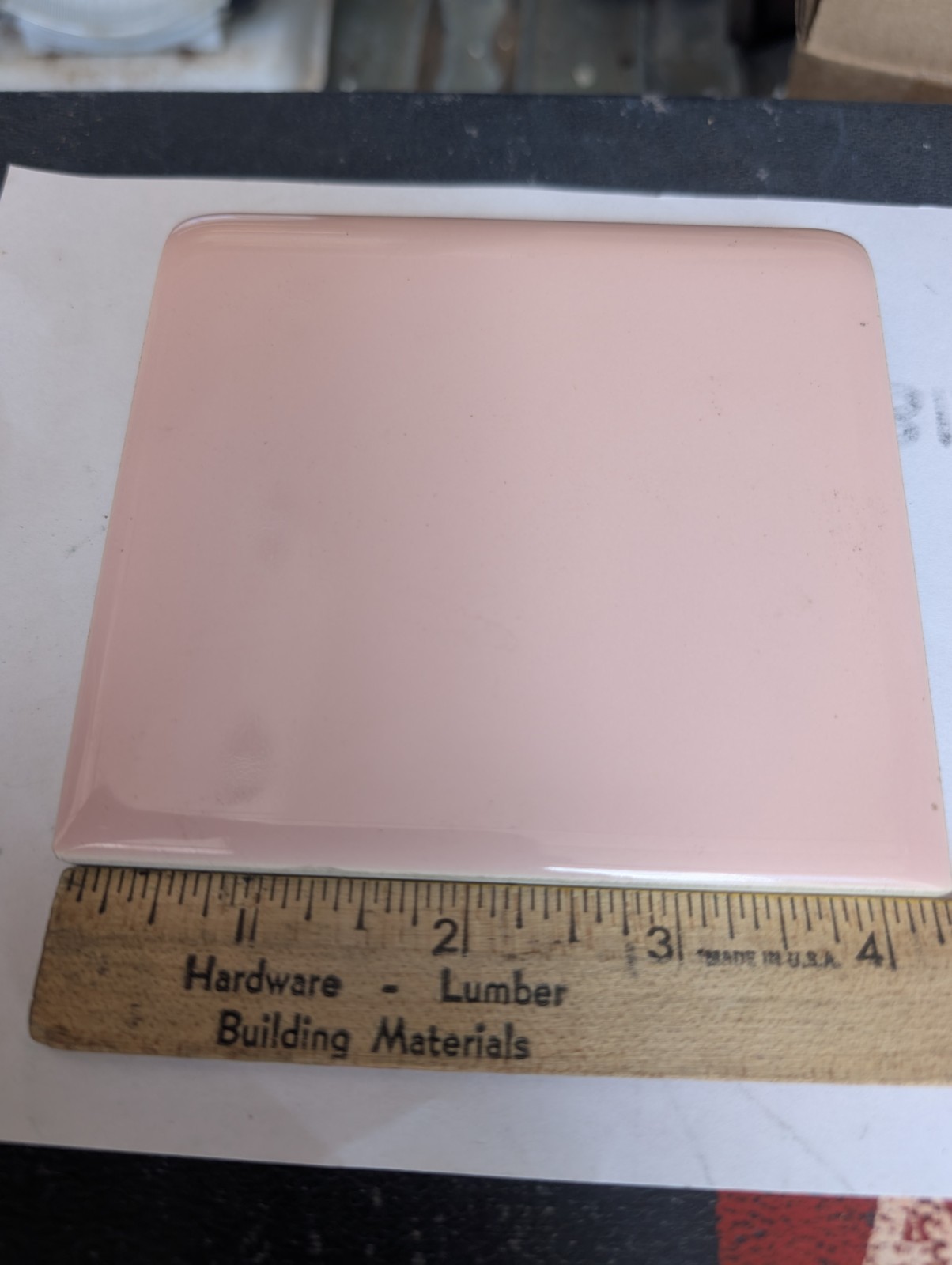 4 pcs 4 3/8″ Mosaic Brand Ceramic Tile Pink Mud Bullnose A4402