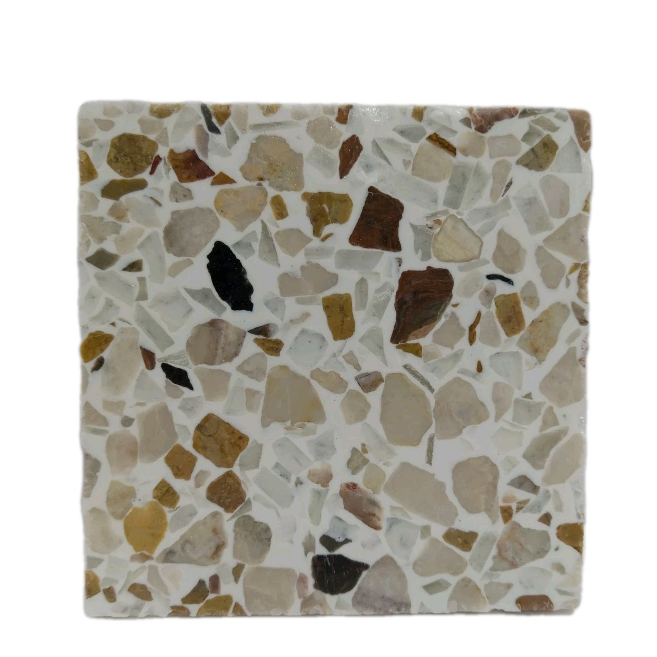 Fritztile Terrazzo Mini Floor Tile Single Sample R682011 Hefeweizen (Yellow Tan)