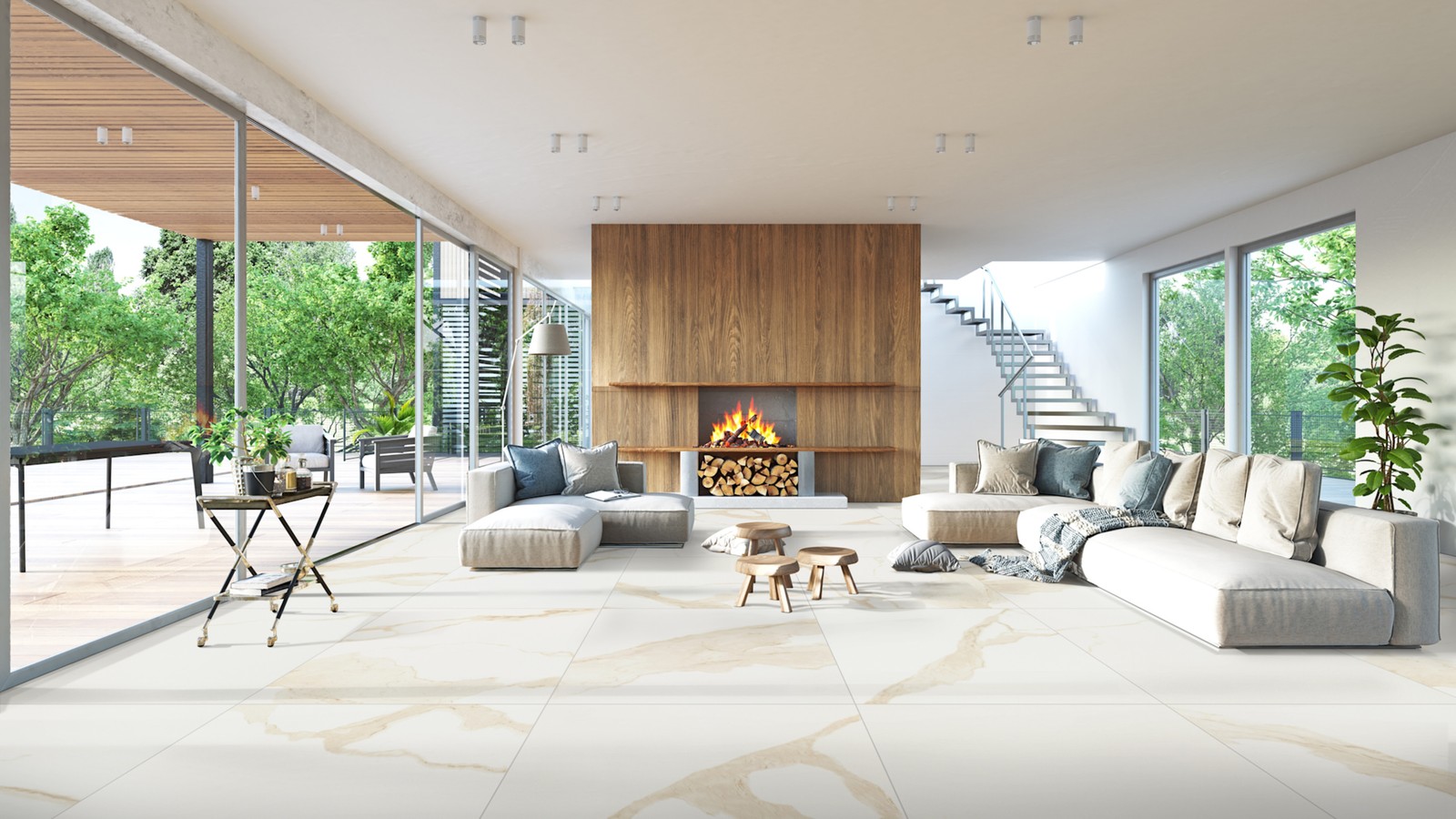 Ackland AKNPTARD32X32M-PL Ardena – 32″ x 32″ Porcelain Square – Vena