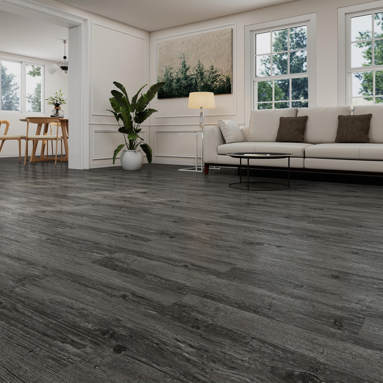 Peel and Stick Floor Tile, 54 Sq.Ft Self Adhesive Vinyl Flooring Plank, 36 Pi…