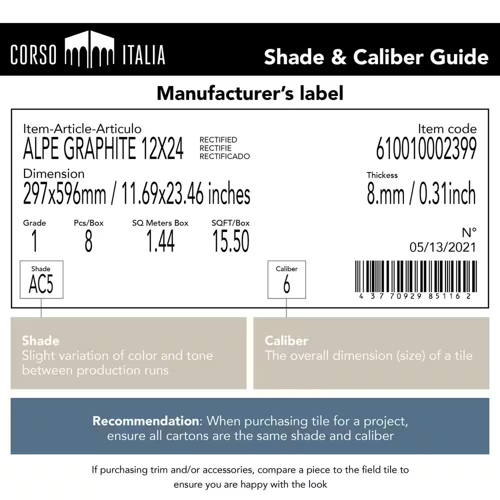 Slate Black Matte 3 In. X 12 In. Stone Look Porcelain Floor and Wall Tile (3.39