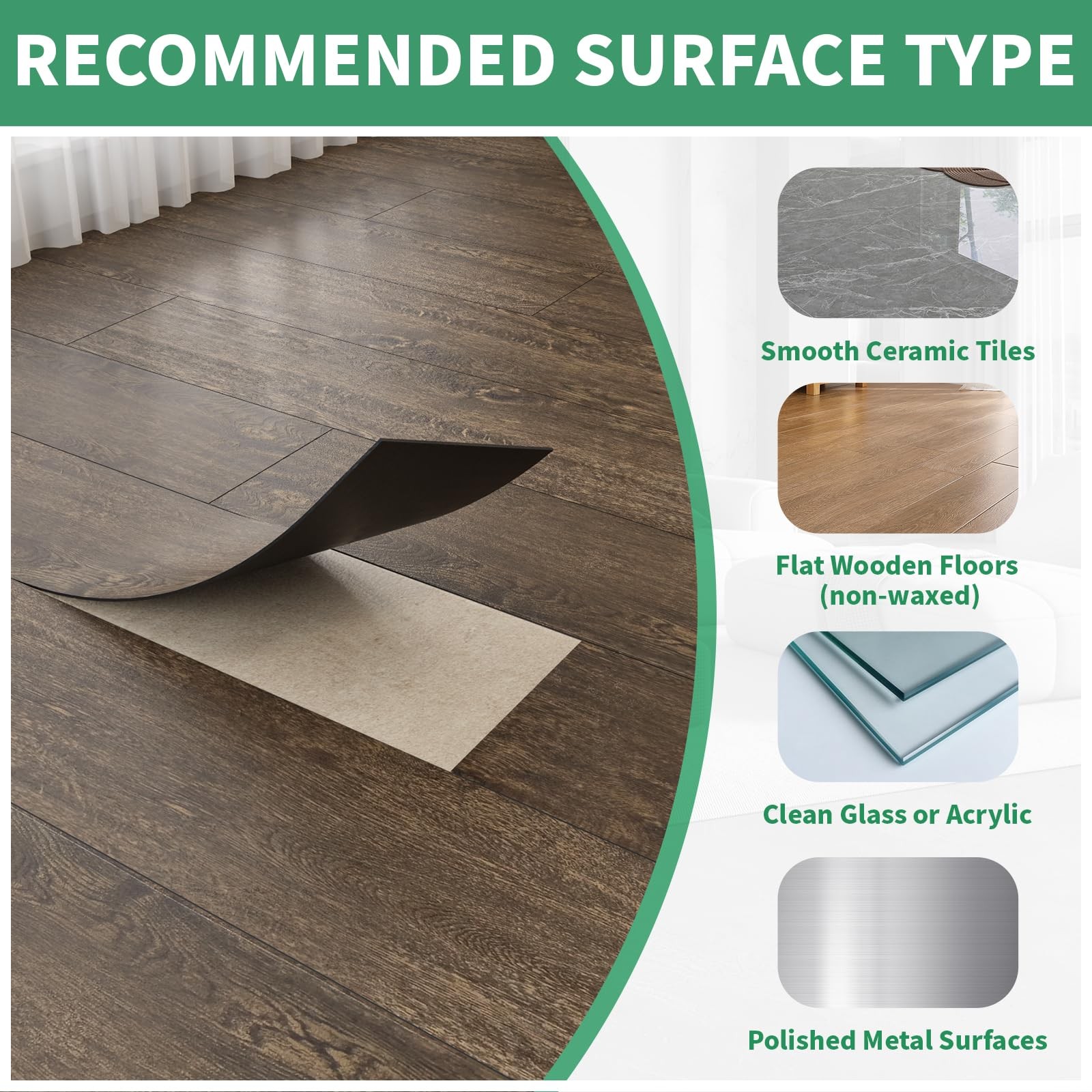 54 Sq.Ft. Peel and Stick Vinyl Floor Tiles 36″ x 6″ Wood Look Planks, 36 Pack…