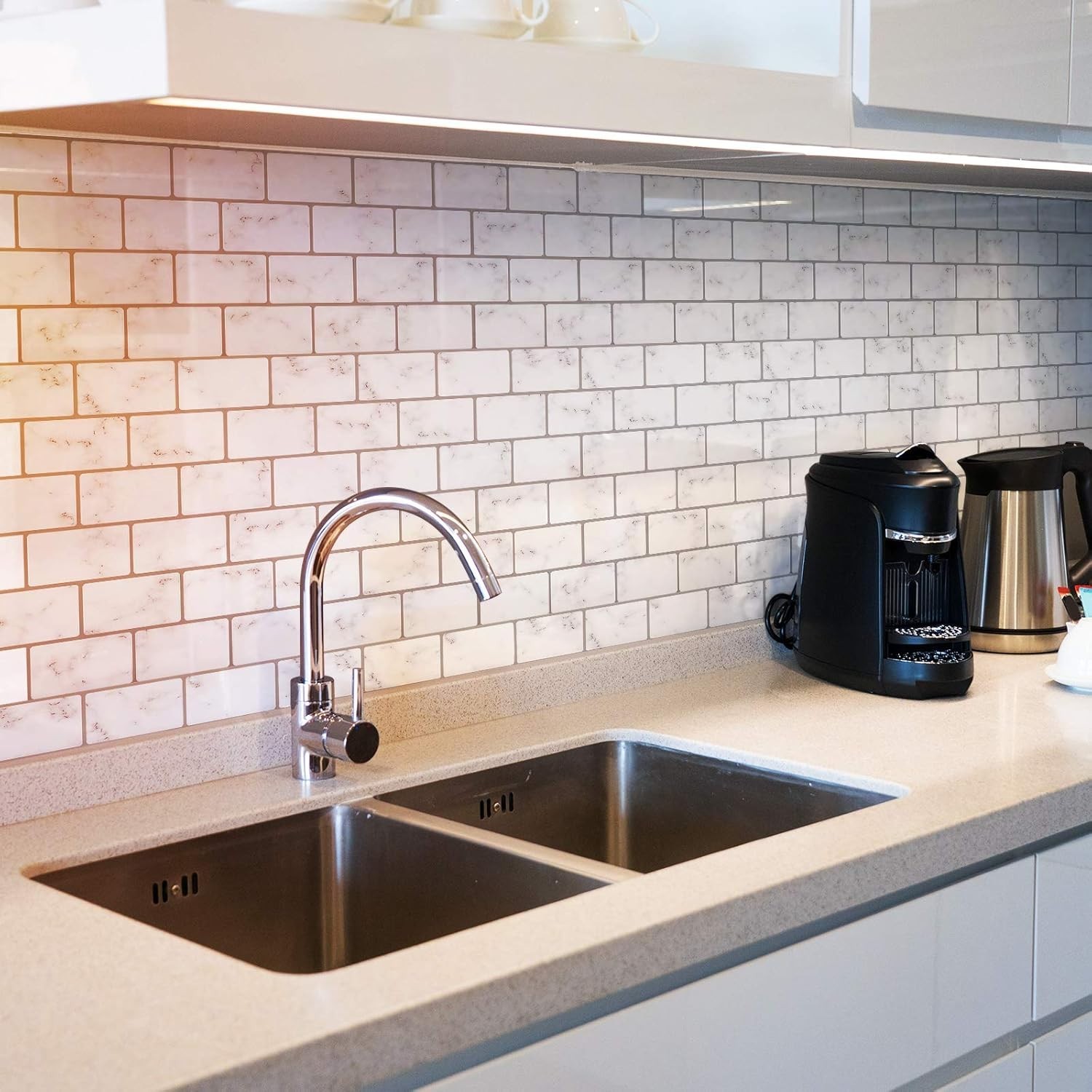 5-Sheet 12″ x 12″ Thicker Design Stick on Backsplash Tiles