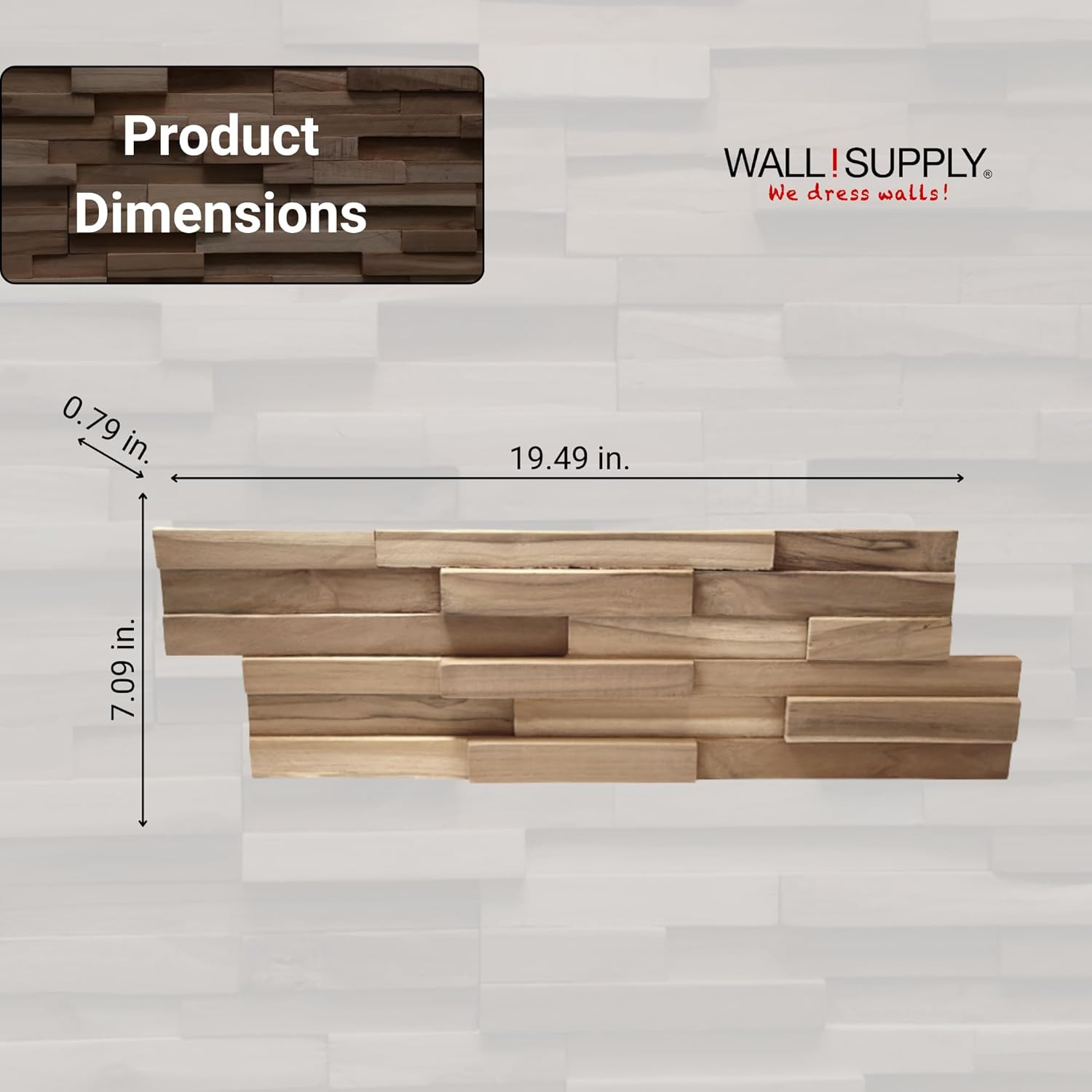 Reclaimed Teak 3D Wall Panels – Easy DIY Home Decor for Any Room – 10 Pack