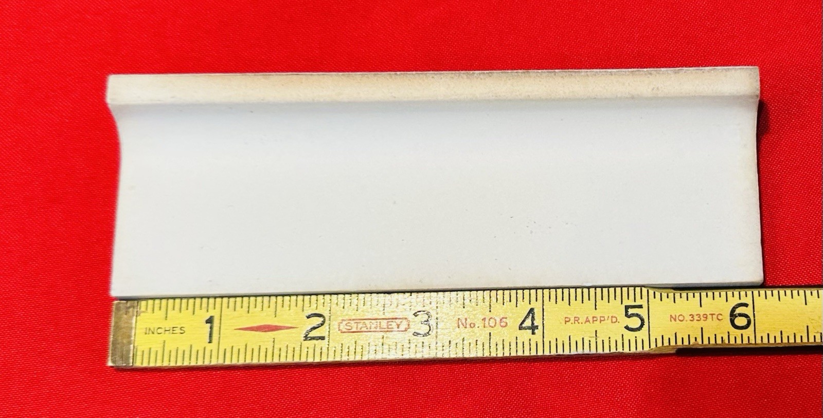 1 pc. Sky Blue: 2″ X 6-1/8″ Glossy Ceramic Radius Bullnose Trim Florida Tile NOS