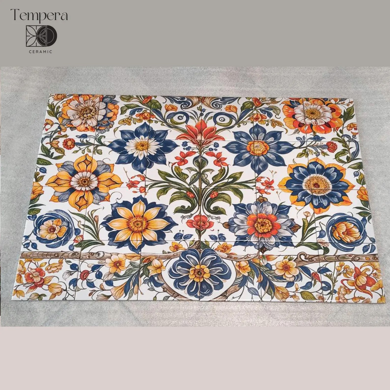 Mexican style ceramic tiles, backsplash tiles, floral tile pattern, stove tiles