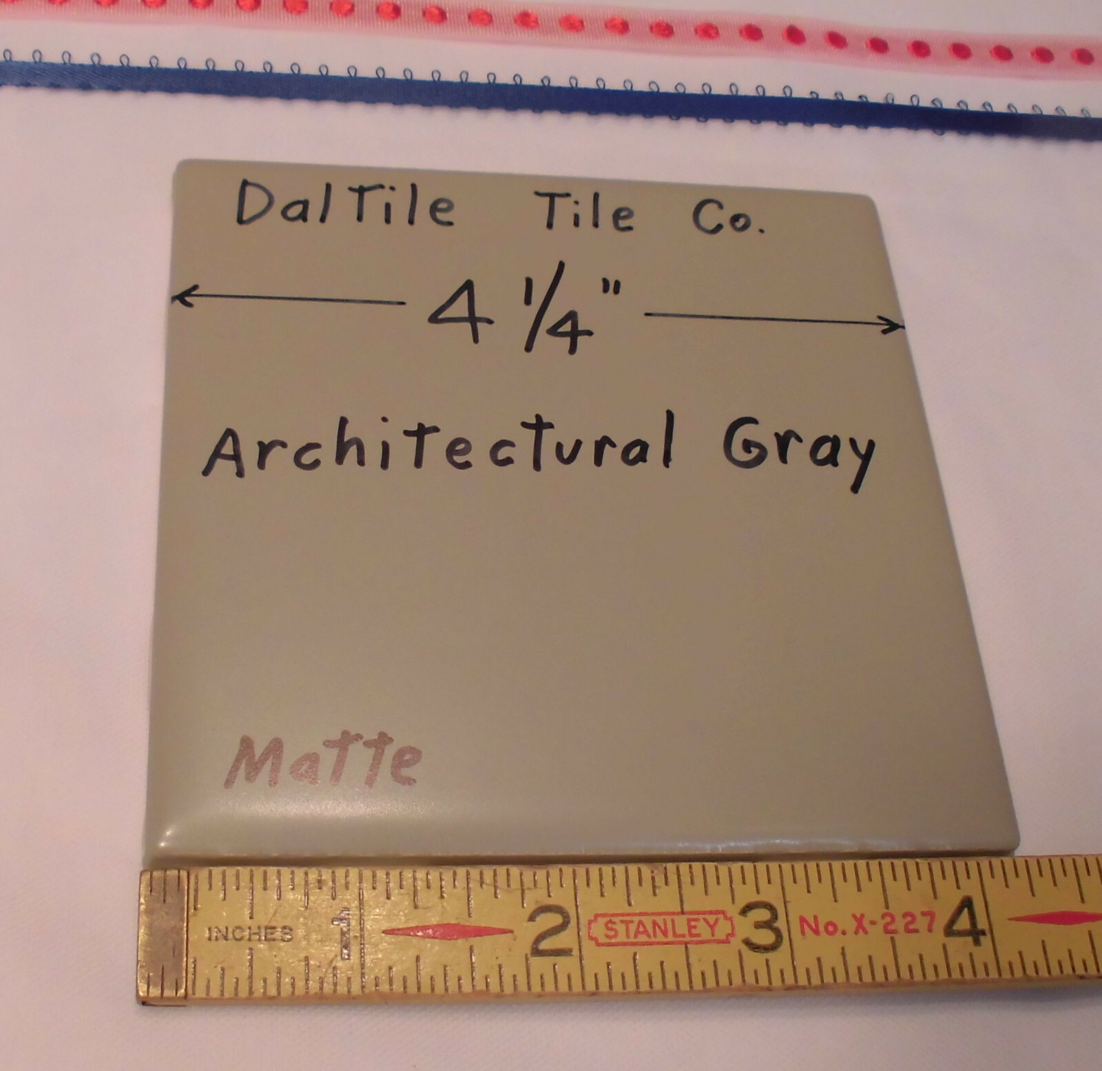 1 pc. *Architectural Gray* 4-1/4″ Matte Ceramic Tiles by Daltile Co. New Stock