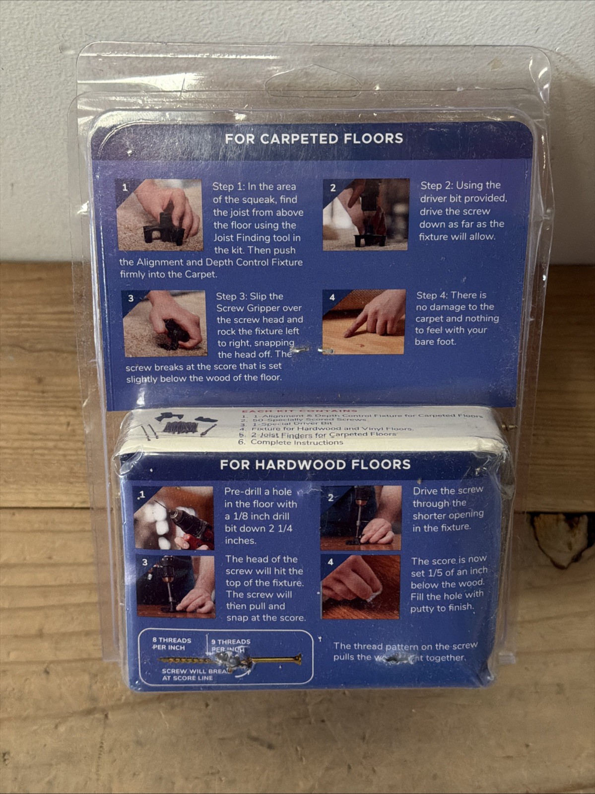 Squeaky Floor Repair Kit for Hardwood, Carpet, Vinyl & Linoleum – Complete