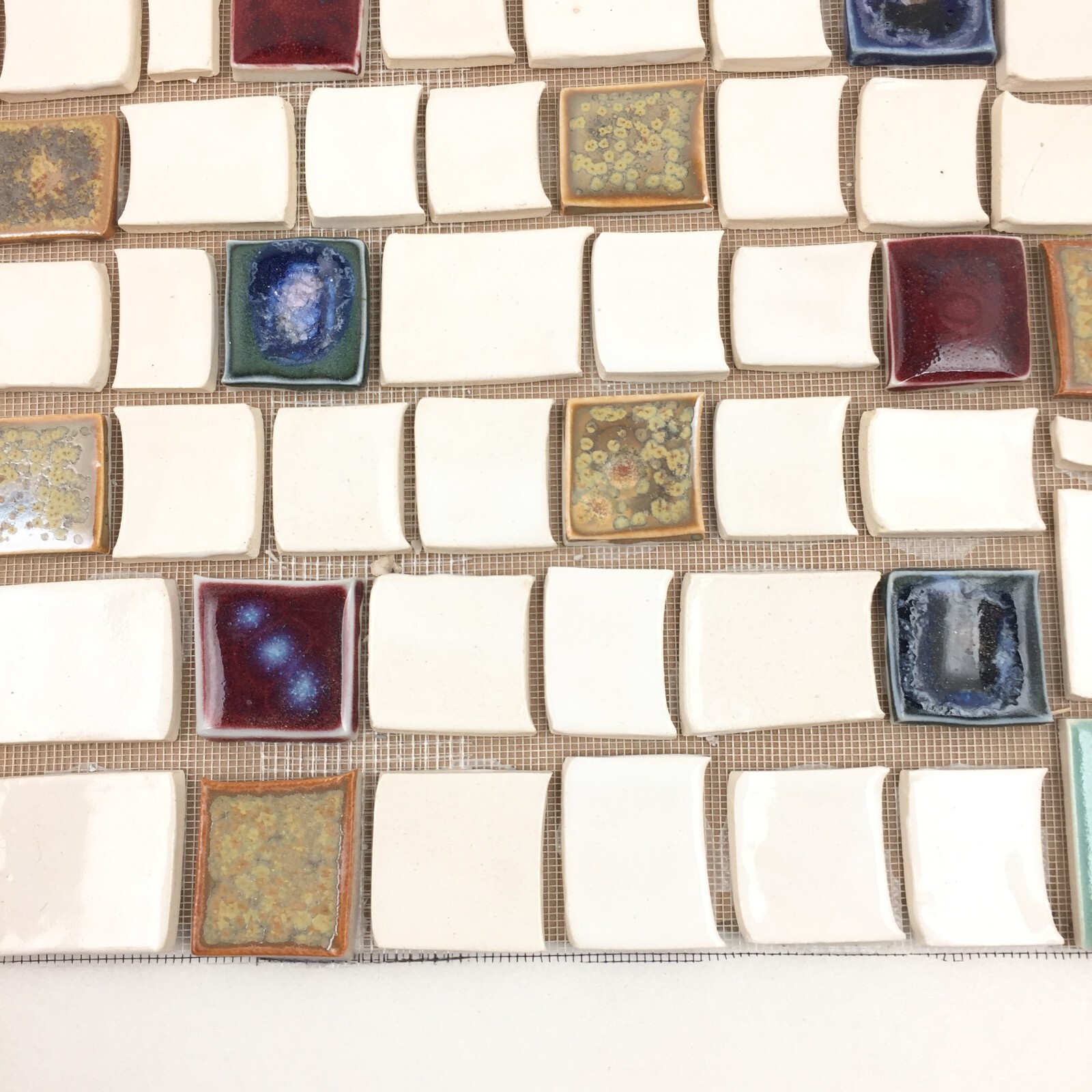 Handmade Tile Mosaic Panel Backsplash 1/4″ Thick, 11.5″ x 17.5″ Mounted On Mesh
