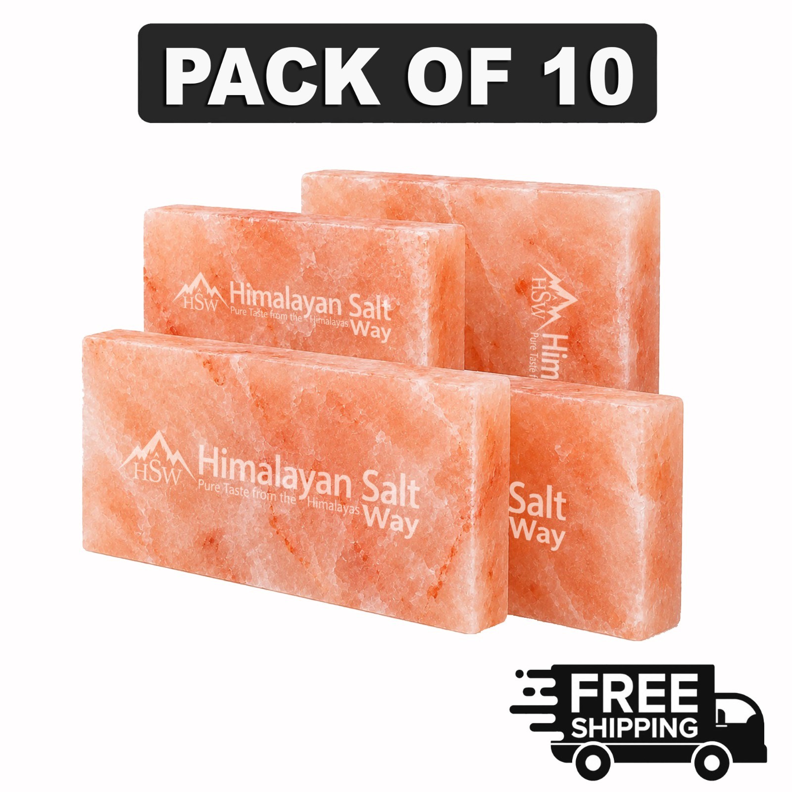 Himalayan Pink Salt Tiles 8″x4″x1″ Pack of 10 Natural Sauna Spa Therapy Bricks