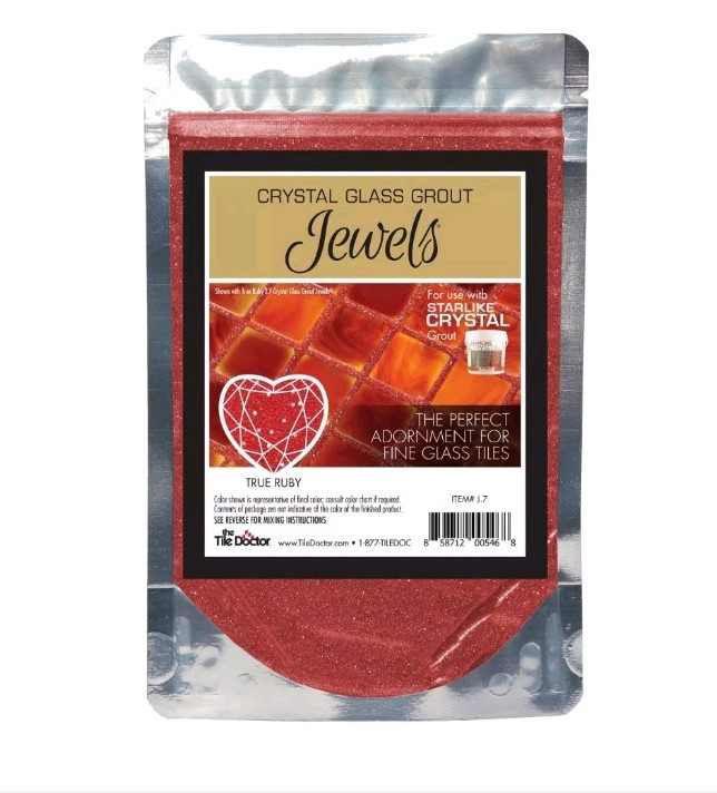 The Tile Doctor Crystal EVO Glass Grout Jewels True Ruby J.7 Starlike Additive